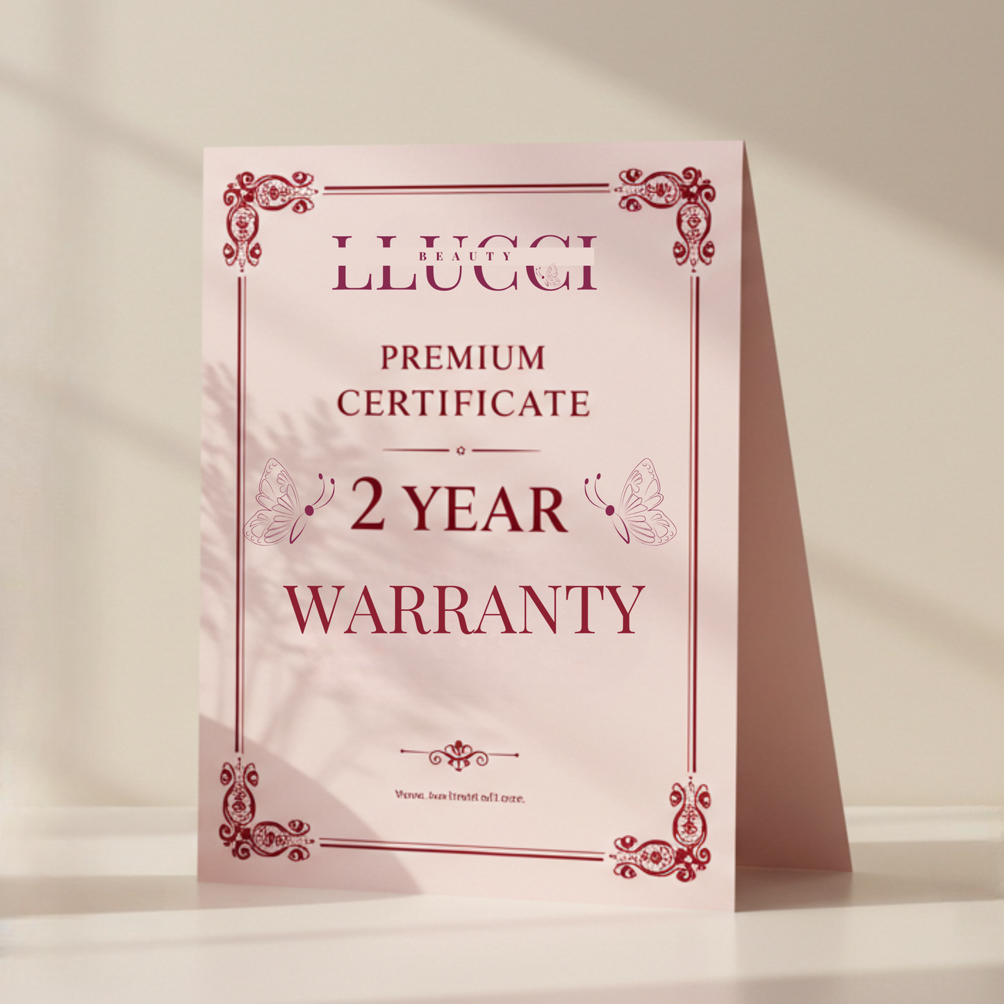 2 Year Product Warranty LLUCCII Certificate