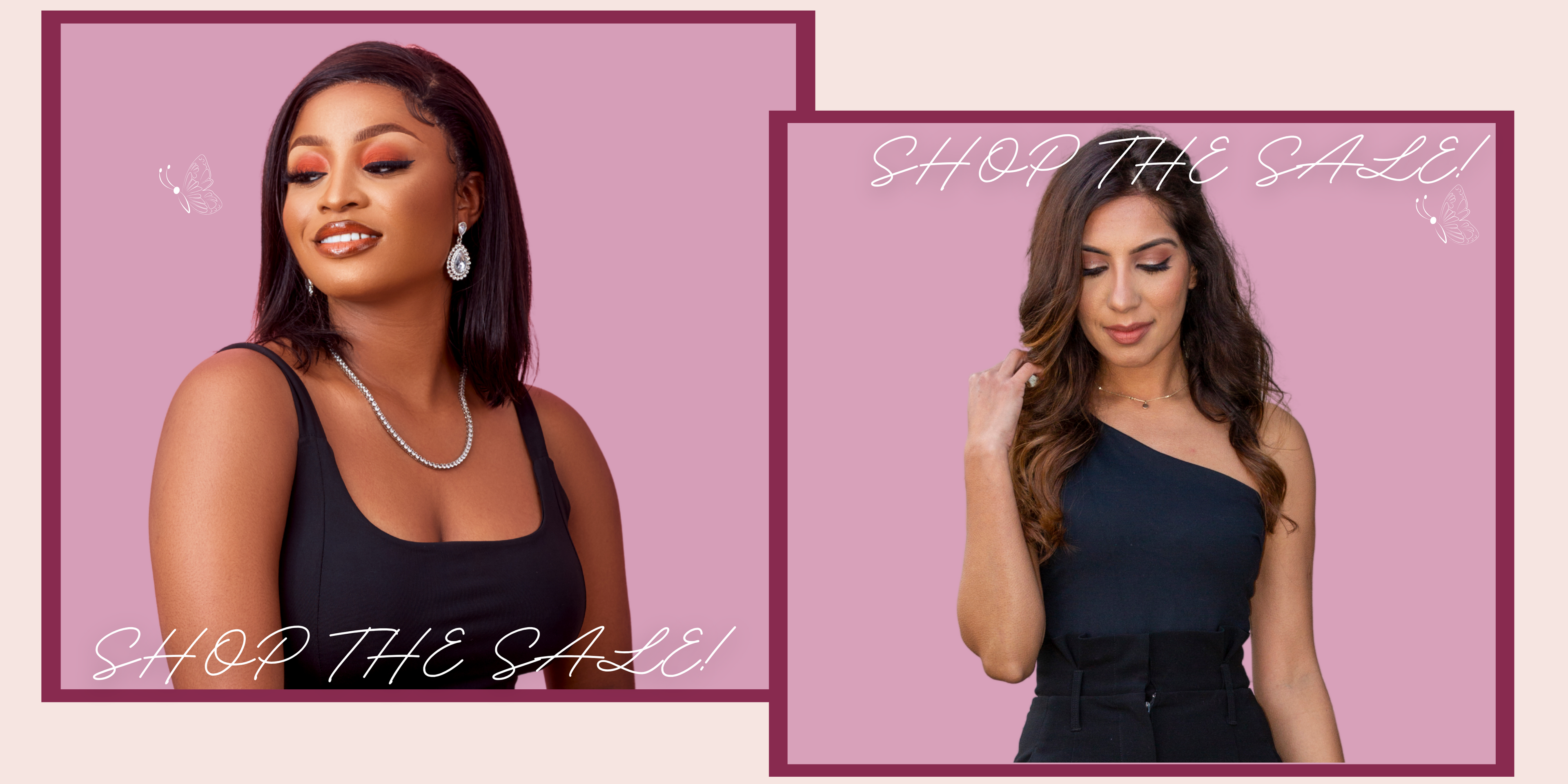 An African and Latina woman are displayed for the LLUCCI Shop the Sale Promo